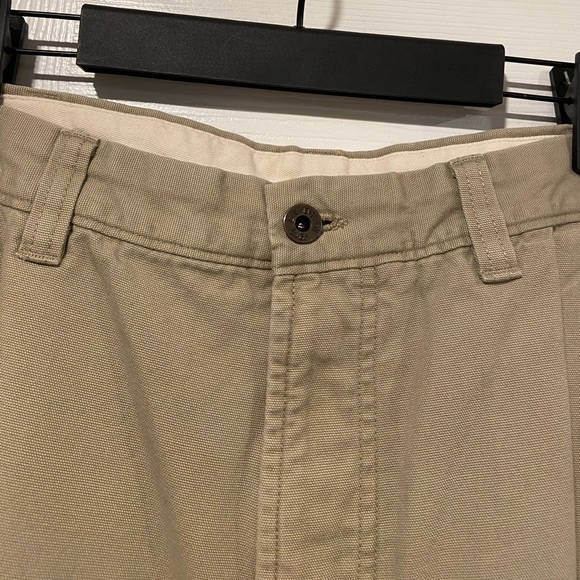 L.L. Bean Mens Size 32X30 Cotton Khaki Flannel Lined Chino Pants Zip Pocket - Picture 2 of 14
